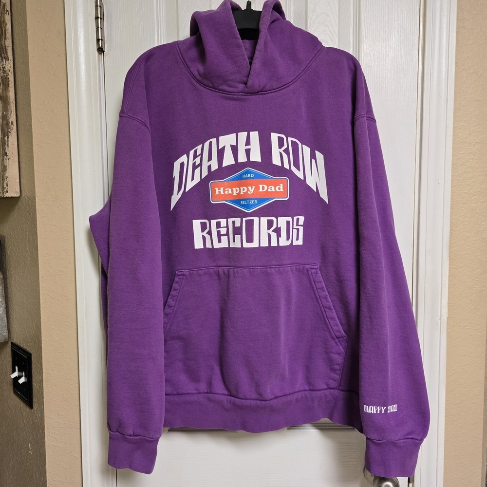 Men's hoodie Death row records And Happy Dad Collaboration Purple XL